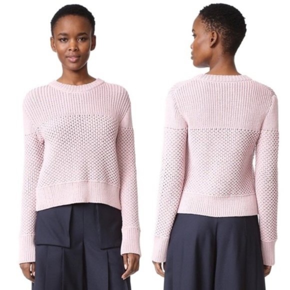 Public School New York Cony Sweater Pink Bond Knit Crew - Picture 3 of 8